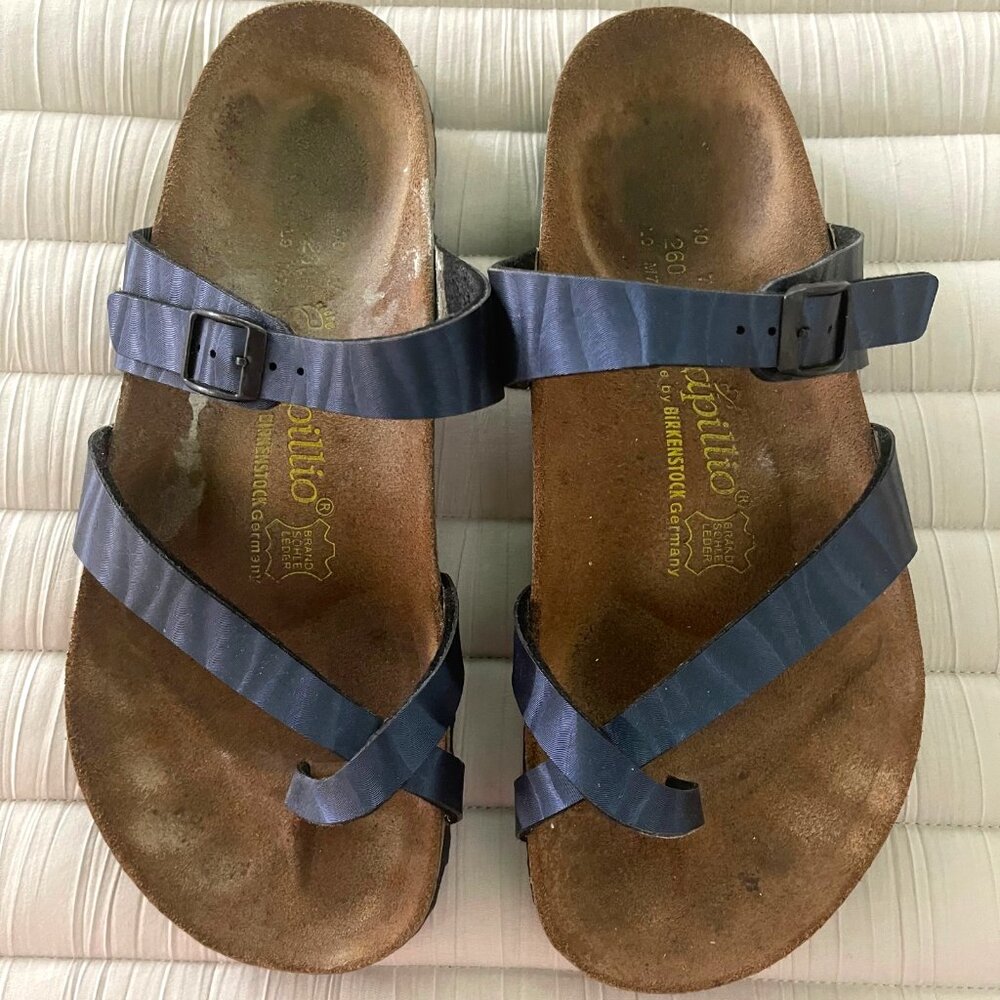 Navy Metalic Papillo Birkenstock Sandal Sz 9 ½